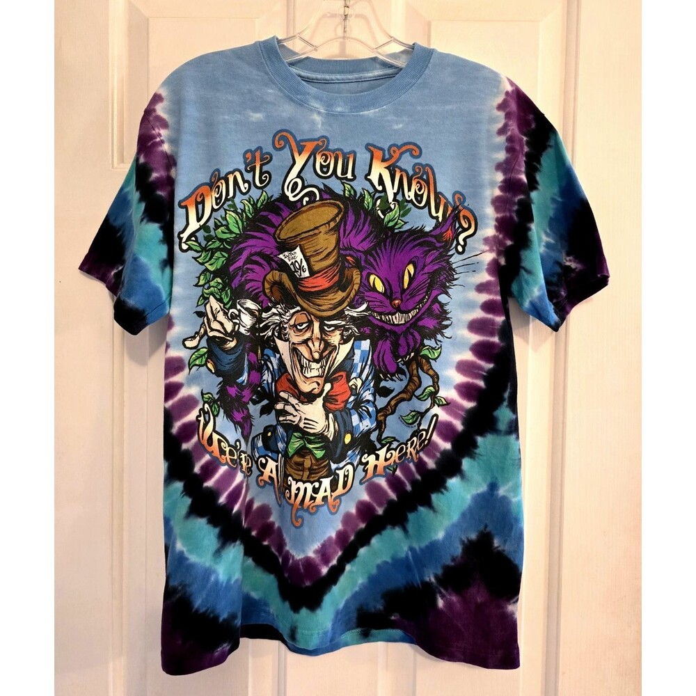 Liquid Blue Alice in Wonderland Tie Dye T-Shirt Mens M 2018 Trippy Vintage Style